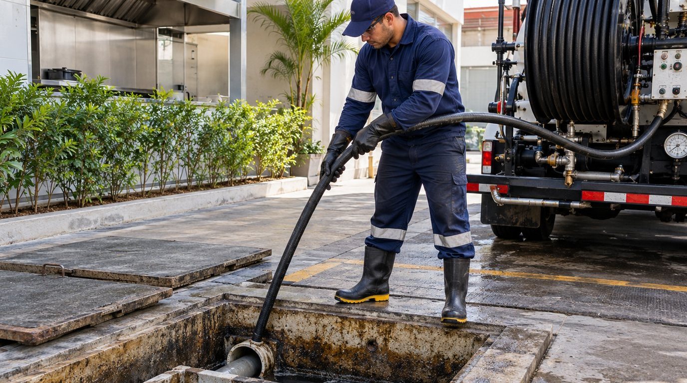 Hidrojateamento de Caixa de Gordura na Zona Leste de São Paulo‑SP