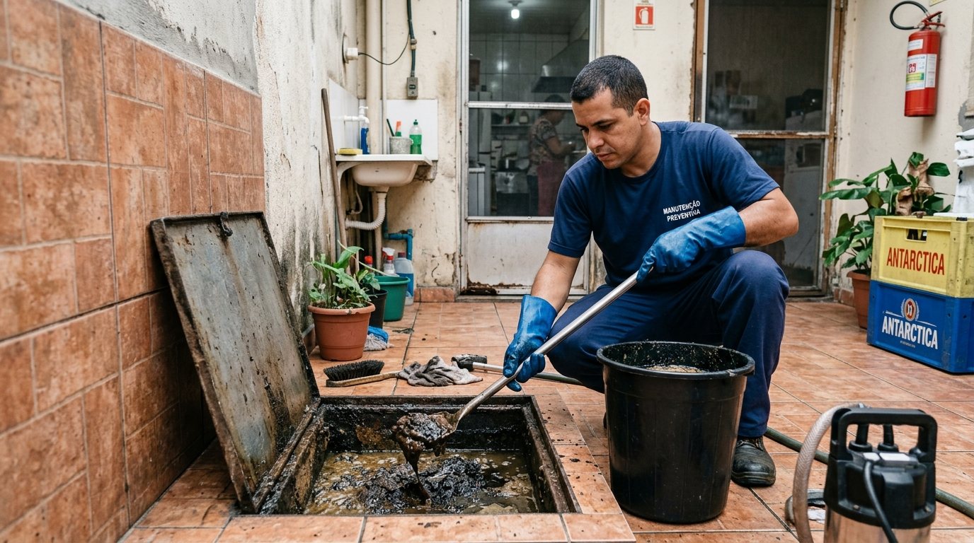 Limpeza de Caixa de Gordura com Equipe na Zona Leste de São Paulo‑SP
