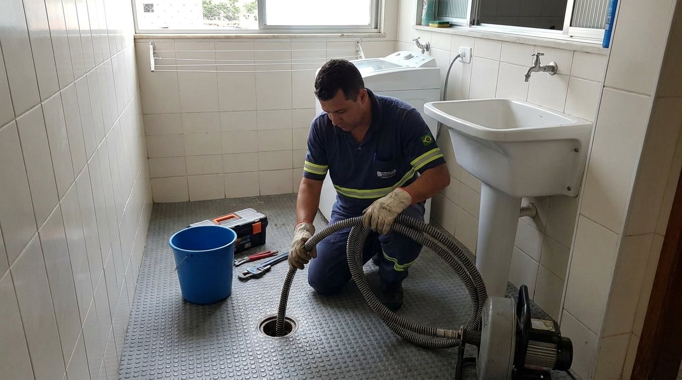 Ponto de Esgoto na Lavanderia na Zona Leste de São Paulo‑SP
